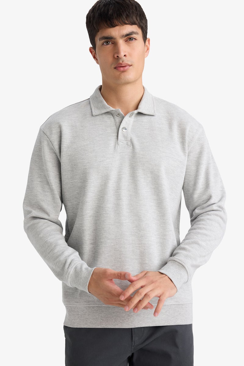 DeFacto Grey Man Sweatshirt Casual - Image 1